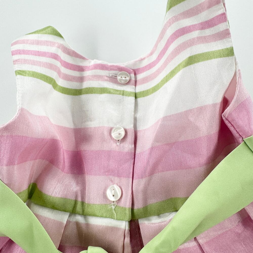 Youngland Infant 18M Easter Dress Pink Green Striped with Bloomers Spring Outfit - Picture 6 of 13